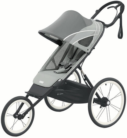 Cybex AVI Jogging Stroller Bundle - Black Frame + Medal Grey Seat Pack - 520004147-520004217