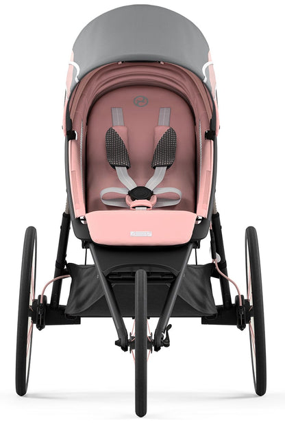 Cybex AVI Jogging Stroller Bundle - Black/Pink Frame + All Black Seat Pack - 520004341-520004215