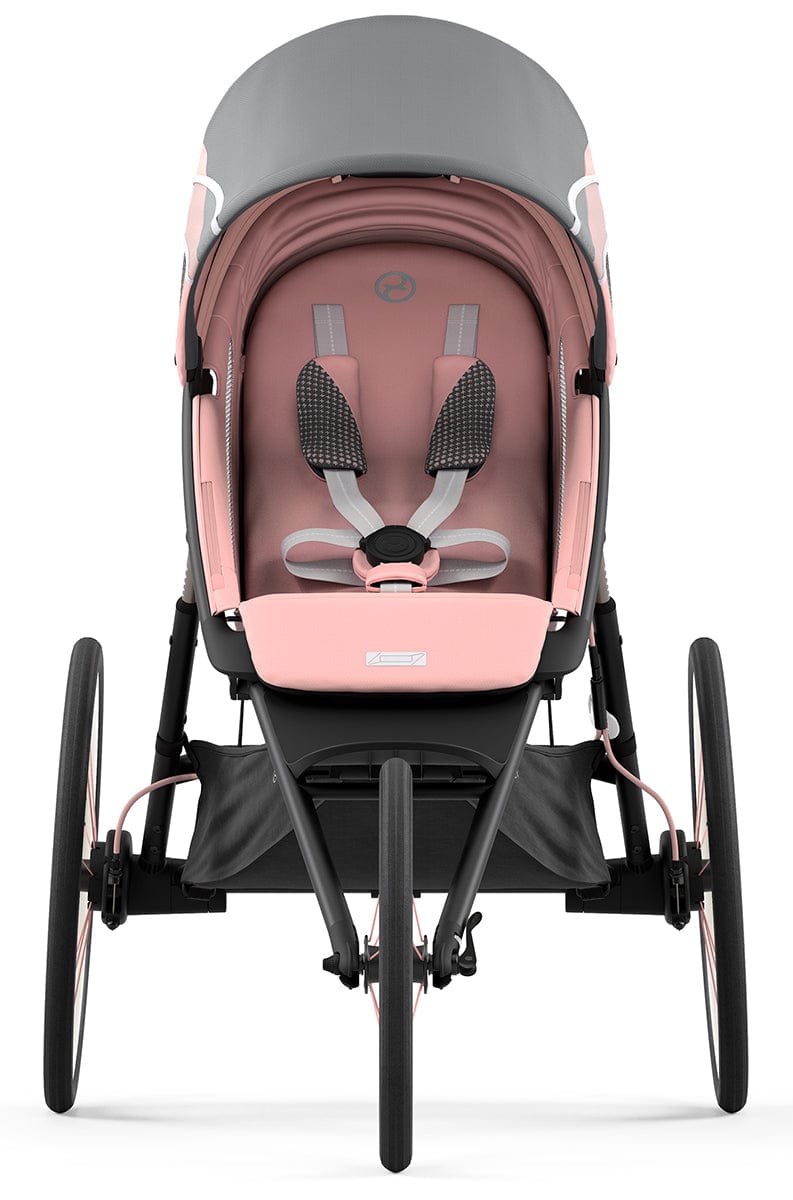 Cybex AVI Jogging Stroller Bundle - Black/Pink Frame + Medal Grey Seat Pack - 520004341-520004217