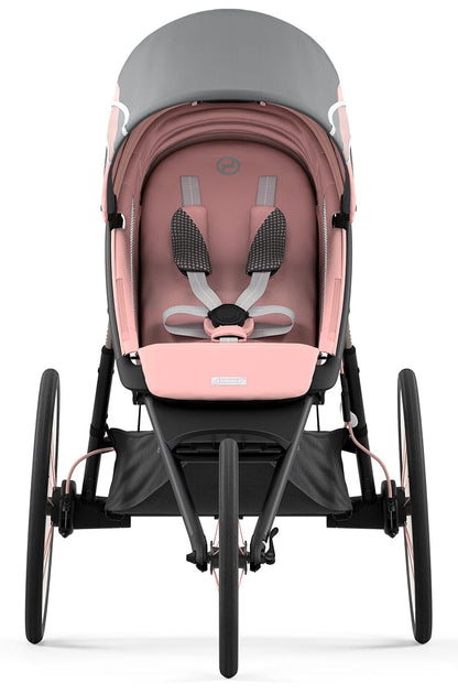 Cybex AVI Jogging Stroller Bundle - Black/Pink Frame + Medal Grey Seat Pack - 520004341-520004217