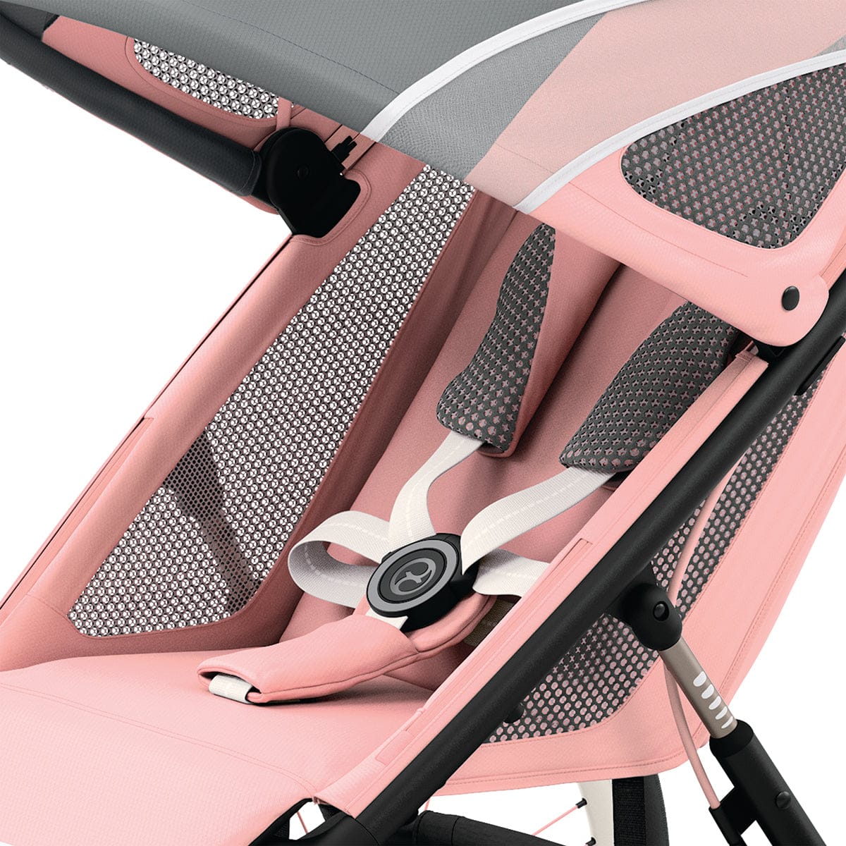 Cybex AVI Jogging Stroller Bundle - Black/Pink Frame + Silver Pink Seat Pack - 520004341-520004219