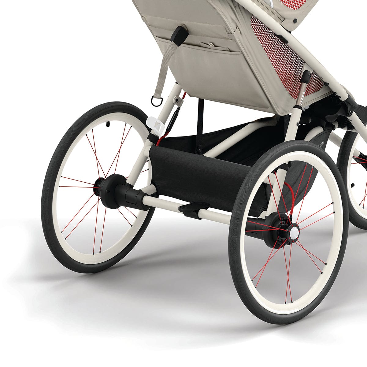 Cybex AVI Jogging Stroller Bundle - Cream/Orange Frame + All Black Seat Pack - 520004343-520004215