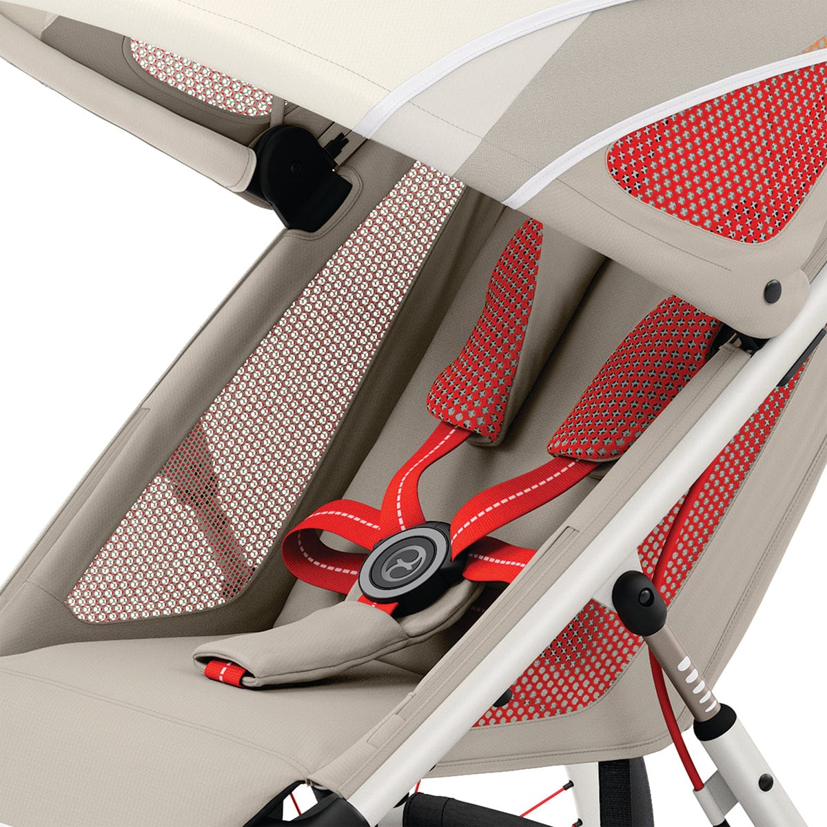 Cybex AVI Jogging Stroller Bundle - Cream/Orange Frame + Bleached Sand Seat Pack - 520004343-520004221
