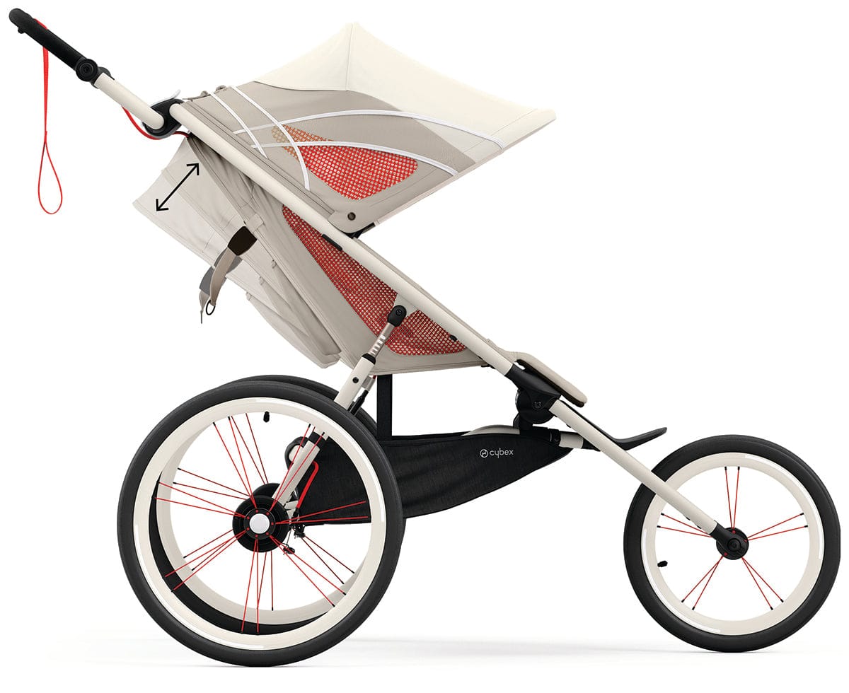 Cybex AVI Jogging Stroller Bundle - Cream/Orange Frame + Bleached Sand Seat Pack - 520004343-520004221