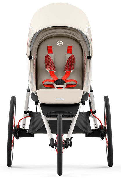 Cybex AVI Jogging Stroller Bundle - Cream/Orange Frame + Bleached Sand Seat Pack - 520004343-520004221