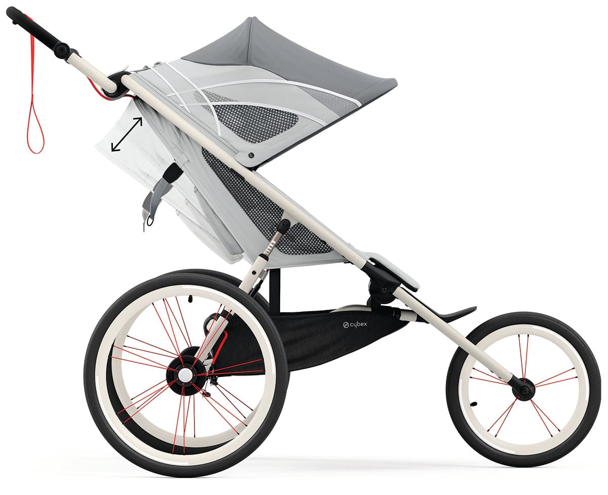 Cybex AVI Jogging Stroller Bundle - Cream/Orange Frame + Medal Grey Seat Pack - 520004343-520004217
