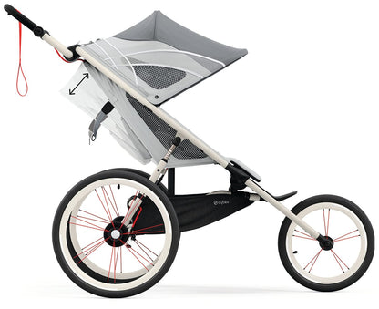 Cybex AVI Jogging Stroller Bundle - Cream/Orange Frame + Medal Grey Seat Pack - 520004343-520004217