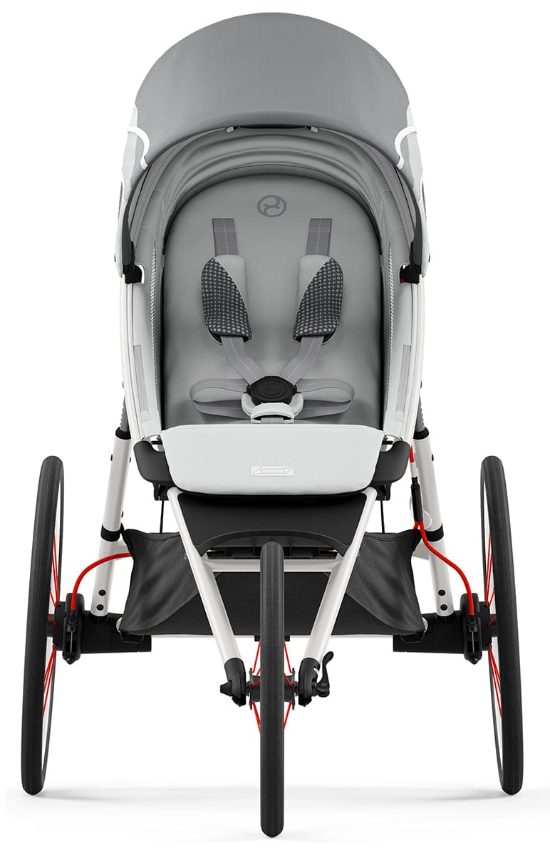 Cybex AVI Jogging Stroller Bundle - Cream/Orange Frame + Medal Grey Seat Pack - 520004343-520004217