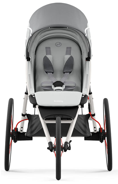 Cybex AVI Jogging Stroller Bundle - Cream/Orange Frame + Medal Grey Seat Pack - 520004343-520004217
