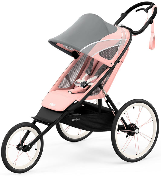 Cybex AVI Jogging Stroller Bundle - Black/Pink Frame + Silver Pink Seat Pack - 520004341-520004219