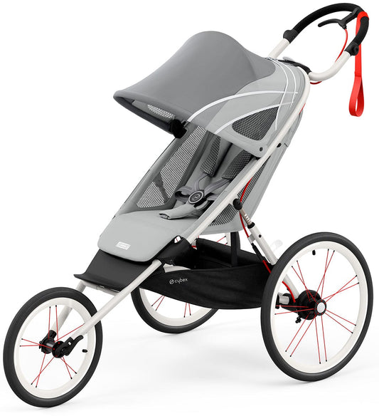 Cybex AVI Jogging Stroller Bundle - Cream/Orange Frame + Medal Grey Seat Pack - 520004343-520004217