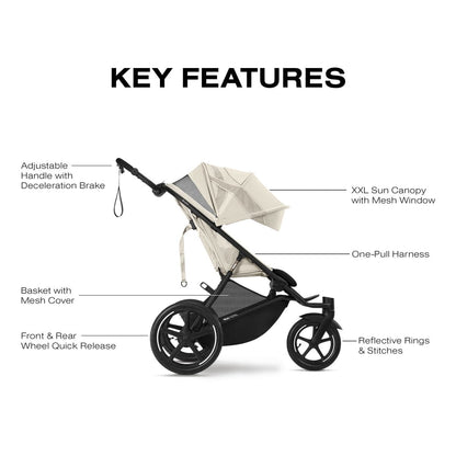 Cybex Avi Spin Jogging Stroller - Seashell Beige - 524000749