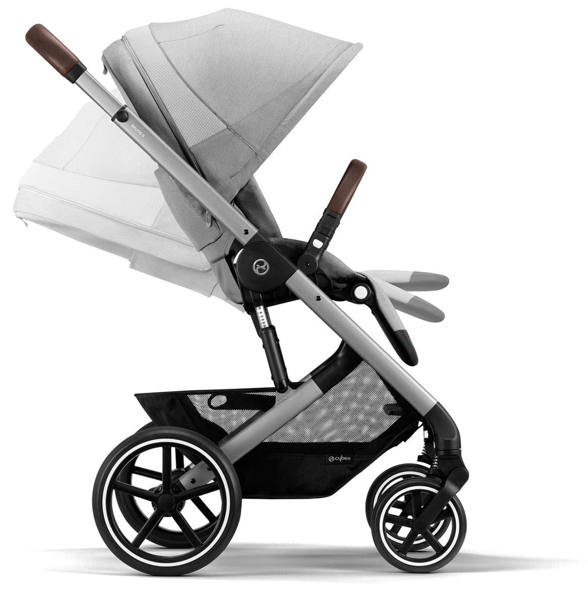 Cybex Balios S Lux 2 Stroller + Cot S Lux 2 Bundle - Silver Frame / Lava Grey - 522002395-522002349