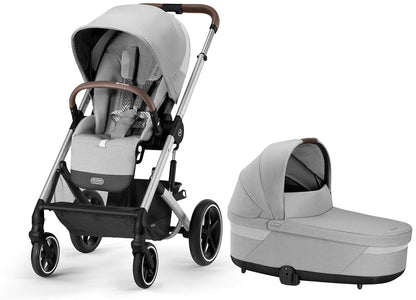Cybex Balios S Lux 2 Stroller + Cot S Lux 2 Bundle - Silver Frame / Lava Grey - 522002395-522002349