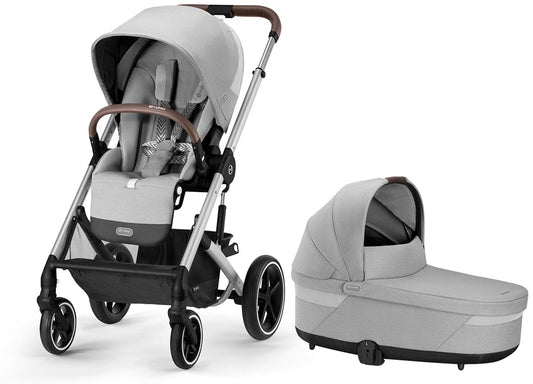 Cybex Balios S Lux 2 Stroller + Cot S Lux 2 Bundle - Silver Frame / Lava Grey - 522002395-522002349