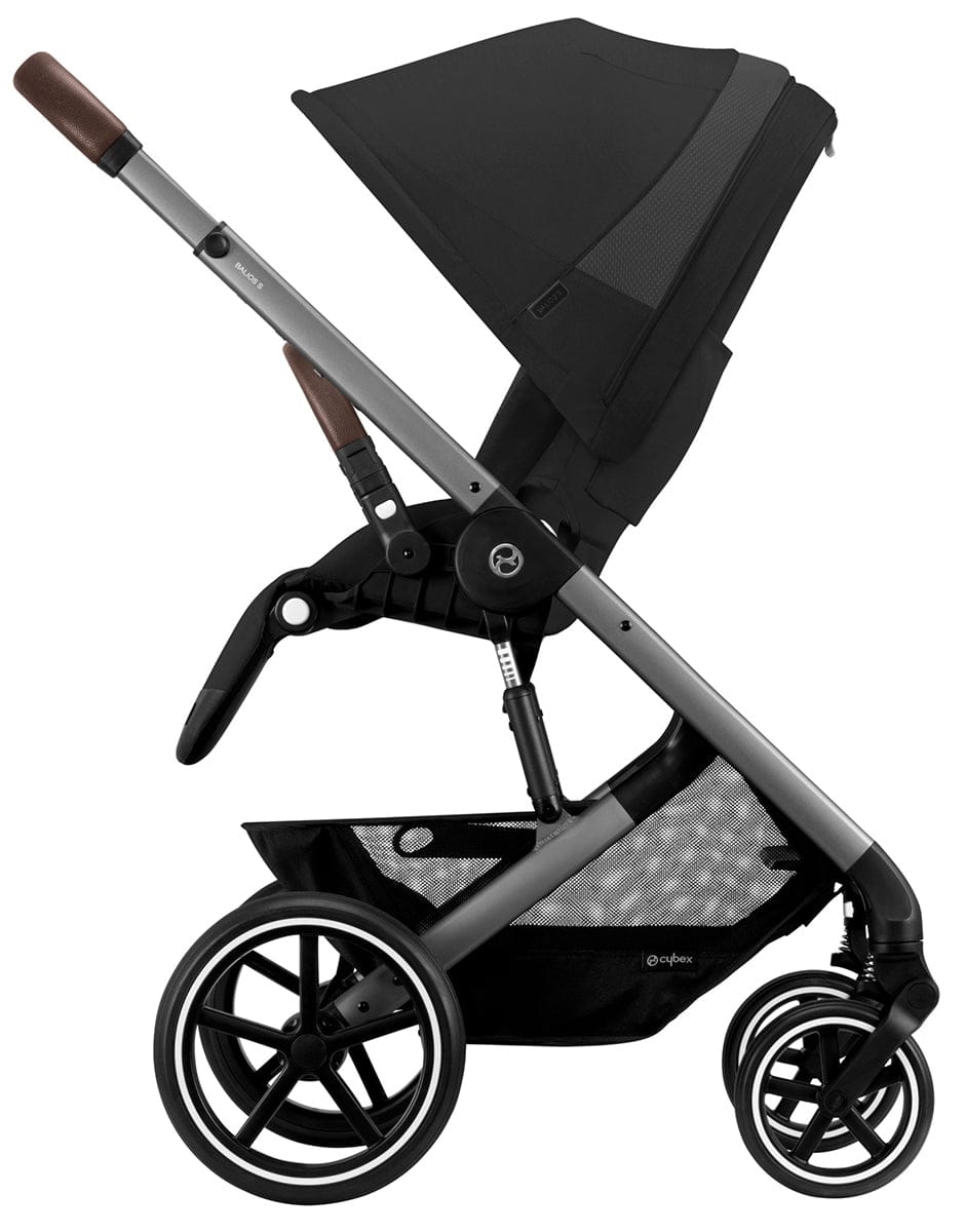 Cybex Balios S Lux 2 Stroller + Cot S Lux 2 Bundle - Silver Frame / Moon Black - 522002393-522002347