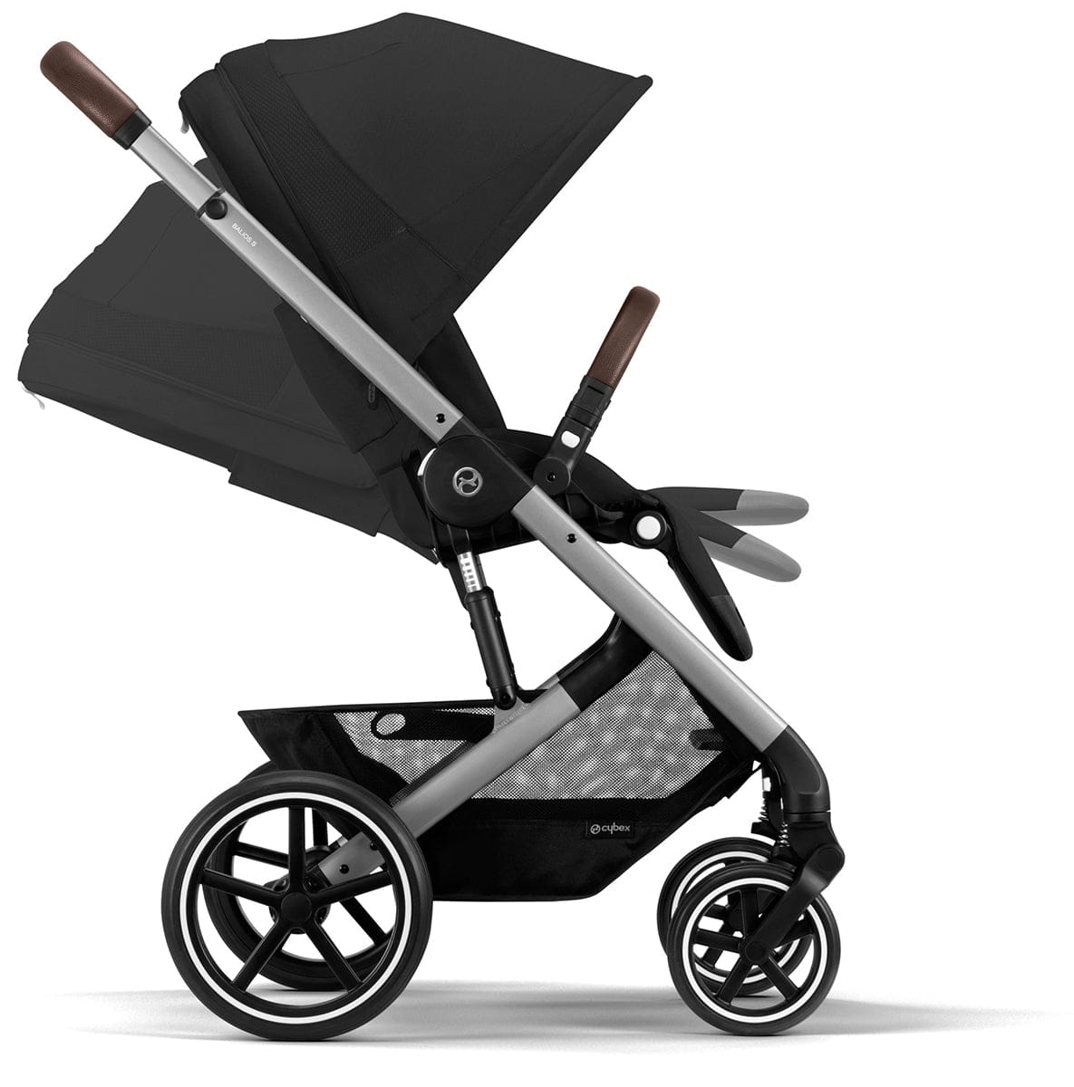Cybex Balios S Lux 2 Stroller + Cot S Lux 2 Bundle - Silver Frame / Moon Black - 522002393-522002347