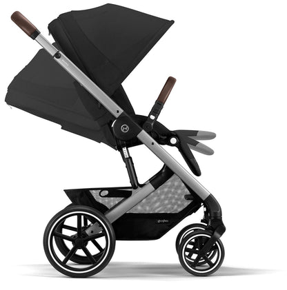 Cybex Balios S Lux 2 Stroller + Cot S Lux 2 Bundle - Silver Frame / Moon Black - 522002393-522002347