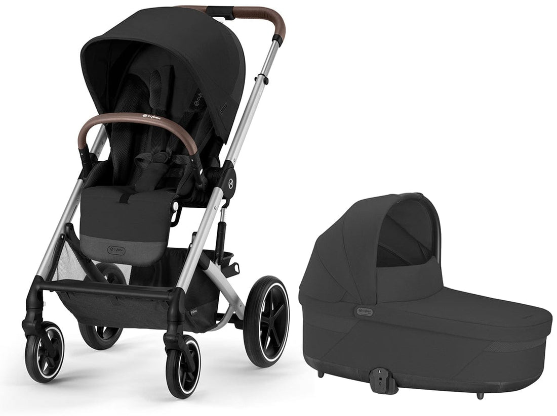 Cybex Balios S Lux 2 Stroller + Cot S Lux 2 Bundle - Silver Frame / Moon Black - 522002393-522002347