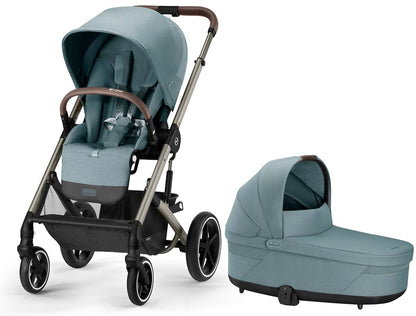 Cybex Balios S Lux 2 Stroller + Cot S Lux 2 Bundle - Taupe Frame / Sky Blue - 522002399-522002351