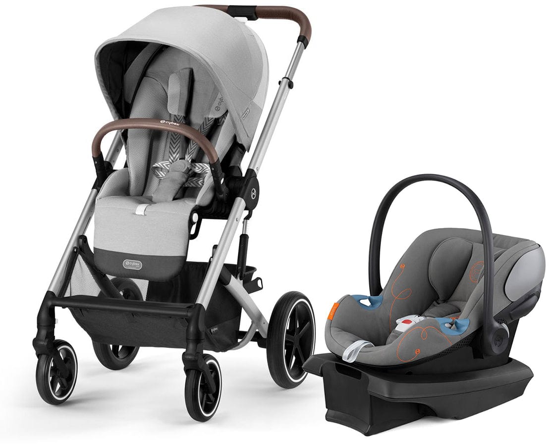 Cybex Balios S Lux + Aton G SensorSafe Travel System Bundle - Silver Frame / Lava Grey / Lava Grey - 522002395-522004779