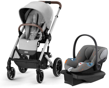 Cybex Balios S Lux + Aton G SensorSafe Travel System Bundle - Silver Frame / Lava Grey / Lava Grey - 522002395-522004779