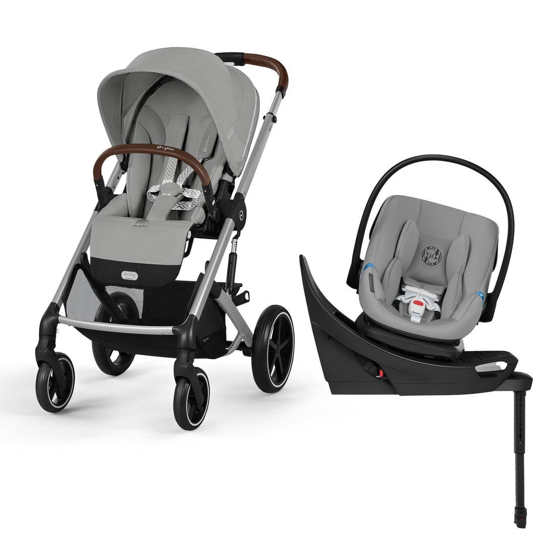 Cybex Balios S Lux + Aton G2 Swivel Travel System Bundle - Stone Grey - 524001185-524002353
