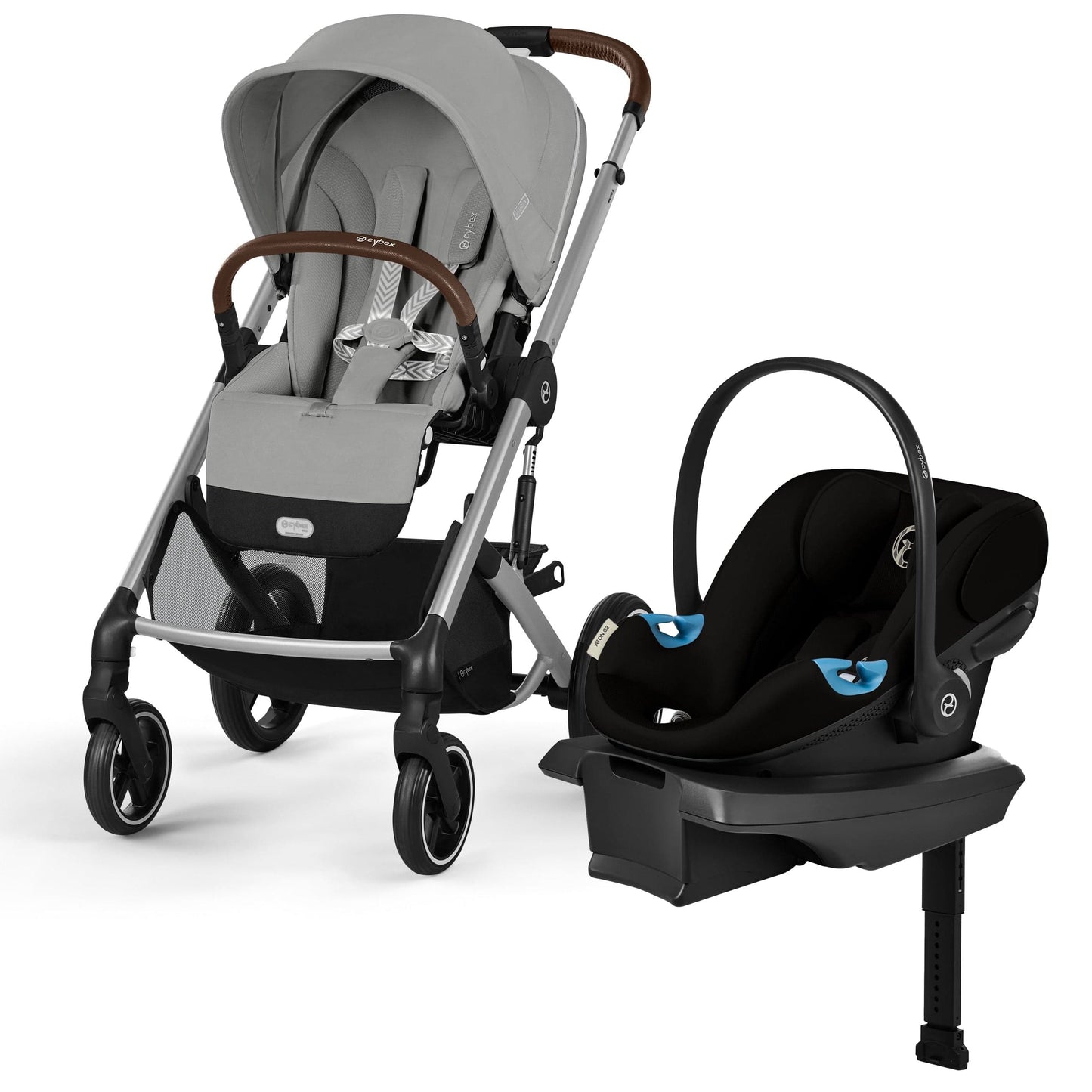 Cybex Balios S Lux + Aton G2 Travel System Bundle - Stone Grey / Moon Black - 524001185-524002341
