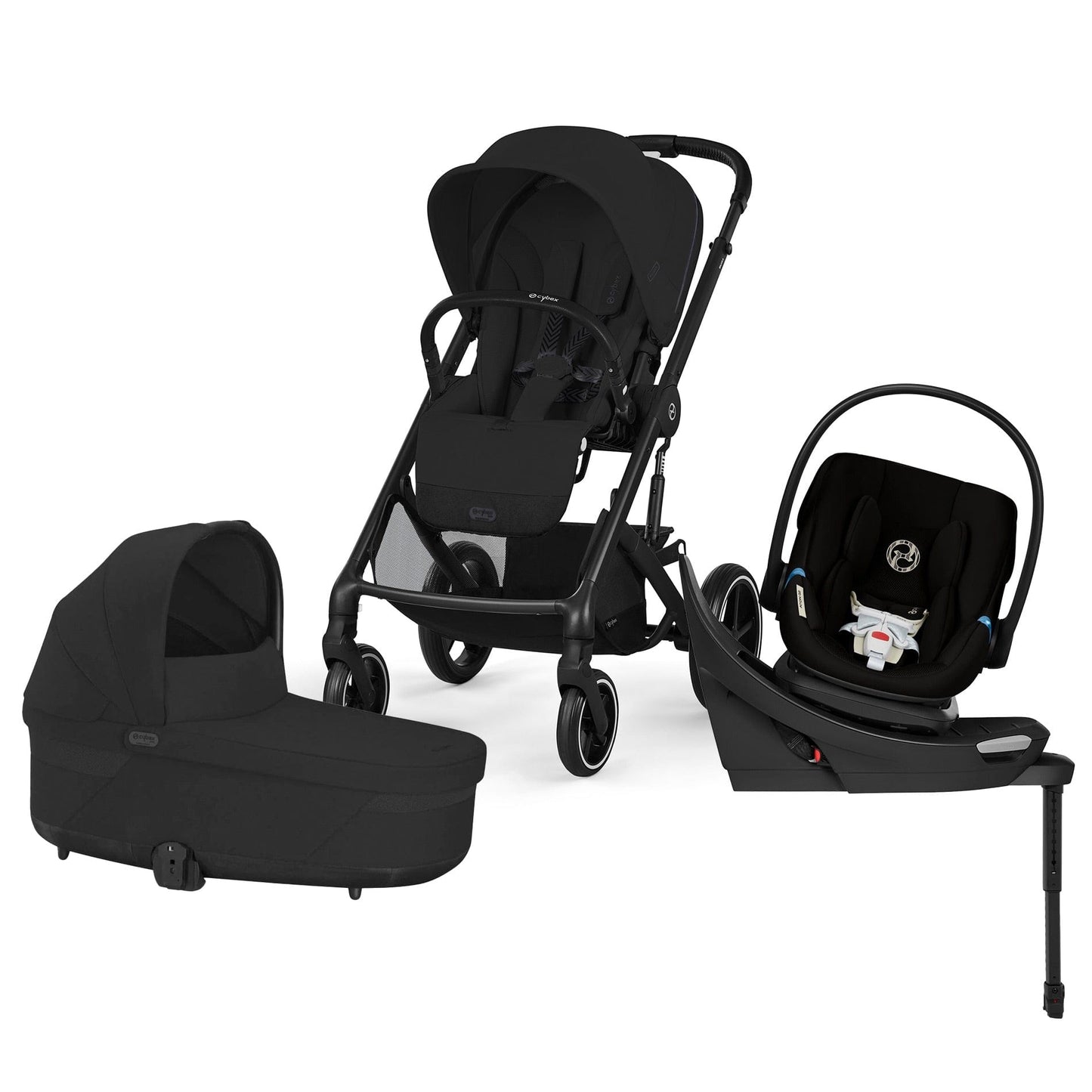 CYBEX Balios S Lux + Aton G2 Swivel Travel System - Moon Black