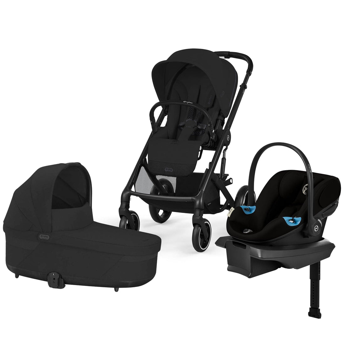 Cybex Balios S Lux + Cot + Aton G2 Travel System Bundle - Moon Black - 524001177-522002347-524002341