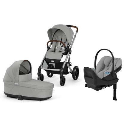 Cybex Balios S Lux + Cot + Cloud G Pro Travel System Bundle - Stone Grey - 524001185-524001347-525000601