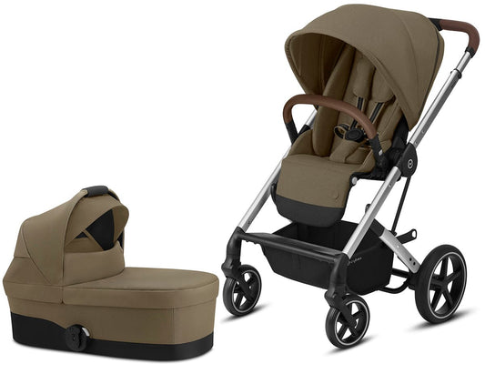 Cybex Balios S Lux Full Size Stroller + Cot S Bassinet Bundle - Classic Beige - 521001541-521001473