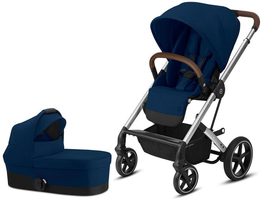 Cybex Balios S Lux Full Size Stroller + Cot S Bassinet Bundle - Navy Blue - 520004355-521001463