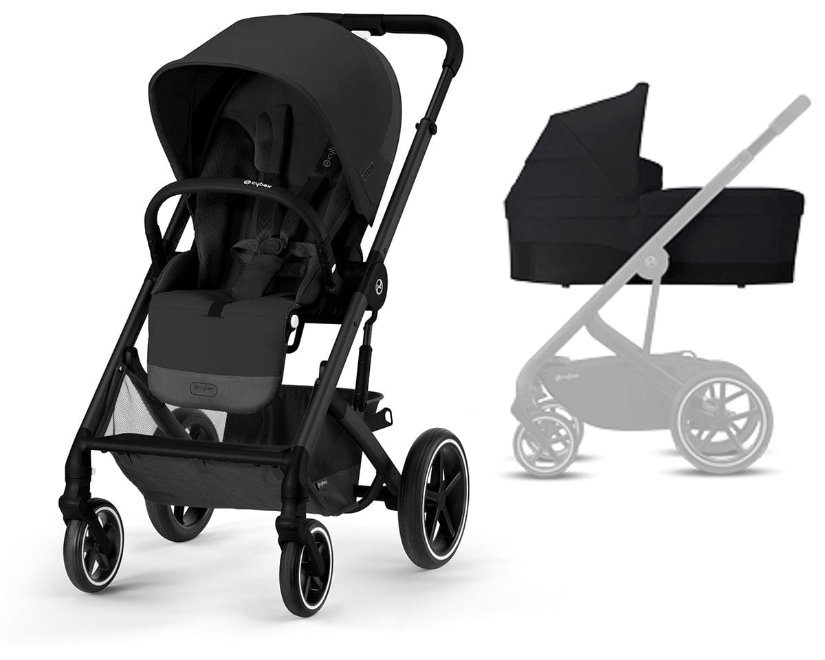 Cybex Balios S Lux Full Size Stroller + Cot S Bassinet Bundle (One Box) - All Black - 522004951