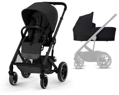 Cybex Balios S Lux Full Size Stroller + Cot S Bassinet Bundle (One Box) - All Black - 522004951