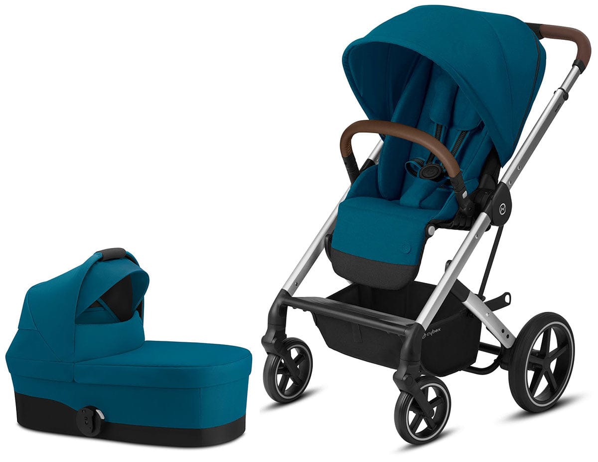 Cybex Balios S Lux Full Size Stroller + Cot S Bassinet Bundle - River Blue - 521001537-521001465