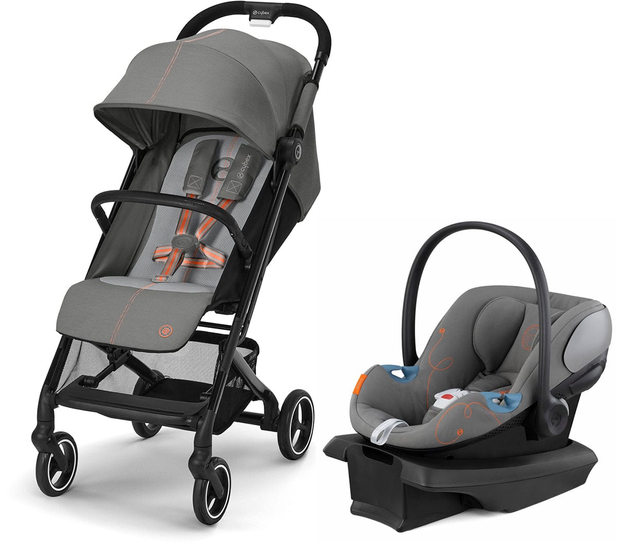 Cybex Beezy 2 + Aton G SensorSafe Travel System Bundle - Lava Grey / Lava Grey
