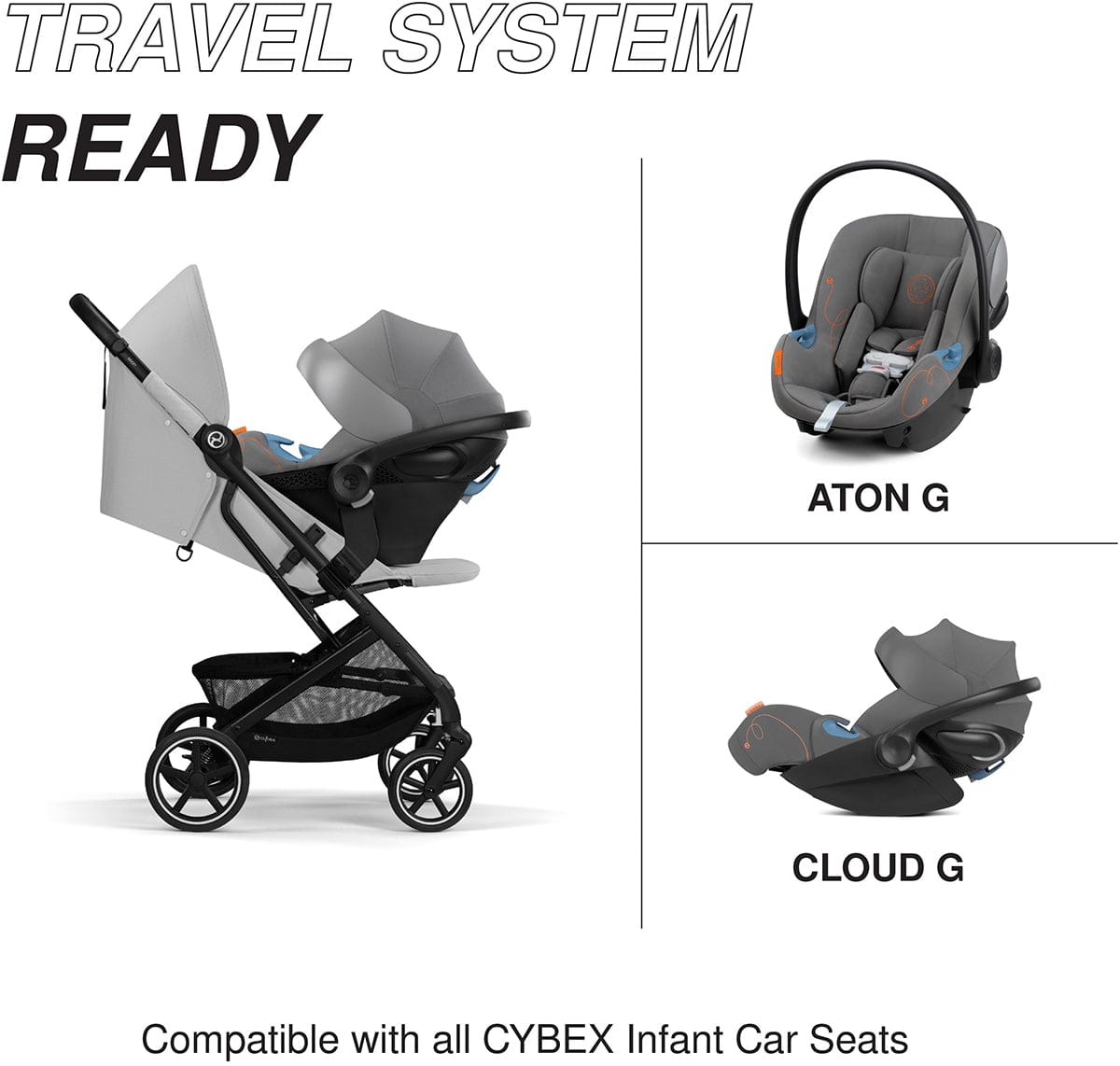 Cybex Beezy 2 Compact Stroller - Fog Grey - 524000157