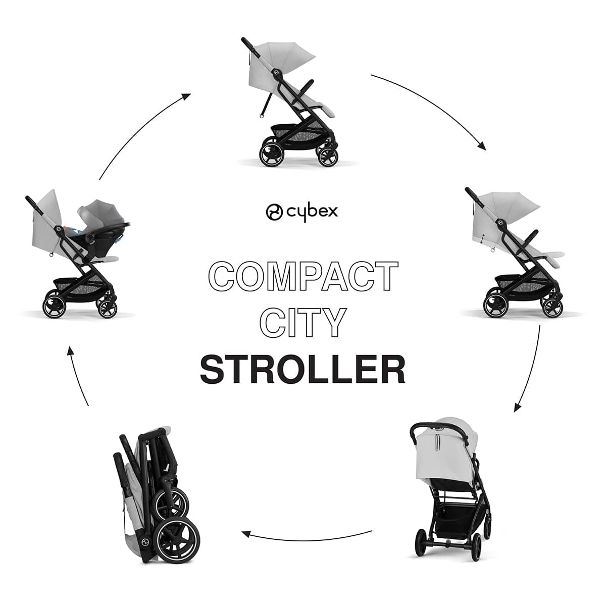 Cybex Beezy 2 Compact Stroller - Fog Grey - 524000157