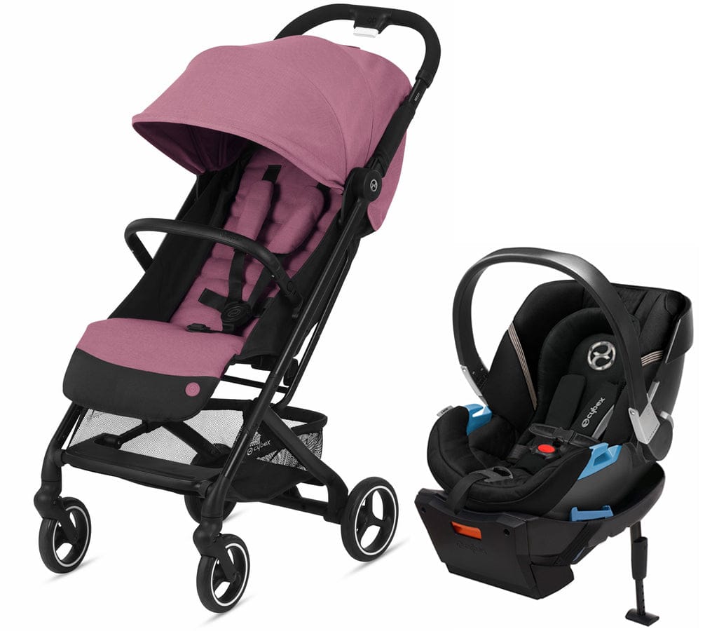 Cybex Beezy + Aton 2 Travel System Bundle - Magnolia Pink / Deep Black - 521000693-521001427