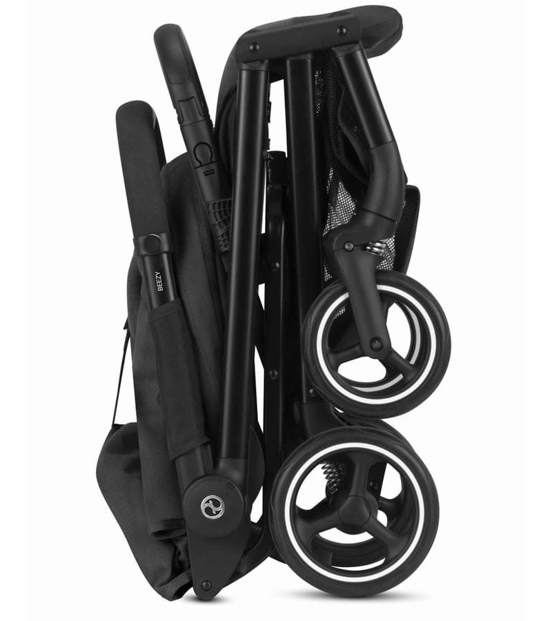 Cybex Beezy Compact Stroller + Aton 2 SensorSafe Travel System Bundle - Soho Grey / Lavastone Black