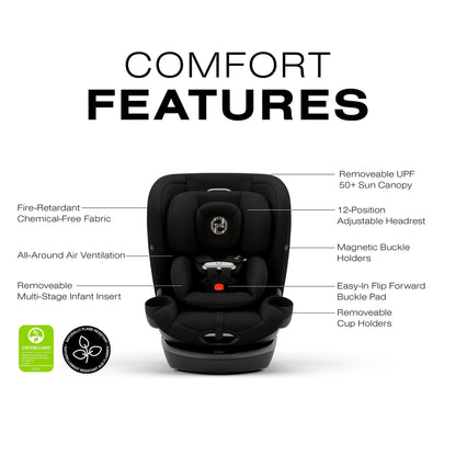 Cybex Callisto G 360 Rotating All-in-One Convertible Car Seat - Nightfall Black - 524002529