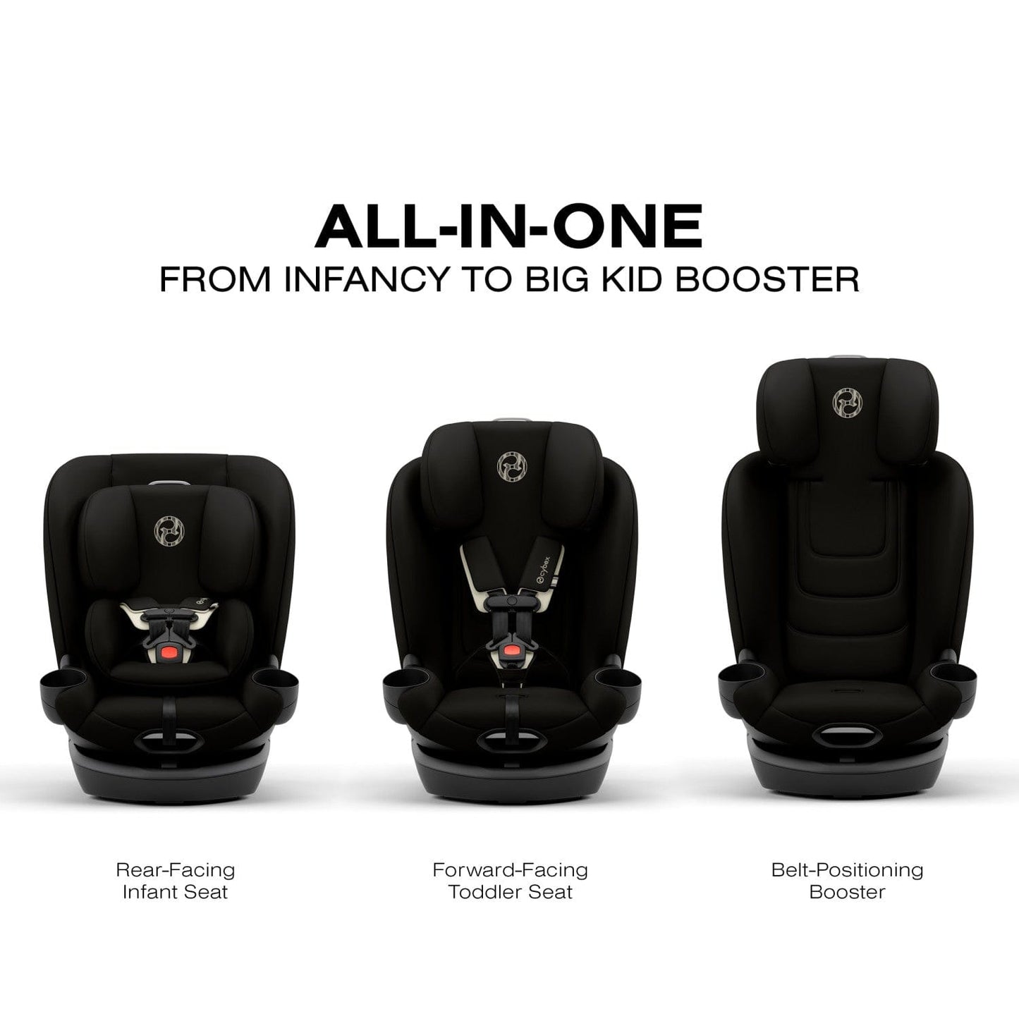 Cybex Callisto G 360 SELECT Rotating All-in-One Convertible Car Seat + Canopy Bundle - Black - 525000957-525000973