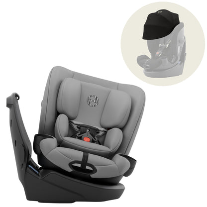Cybex Callisto G 360 SELECT Rotating All-in-One Convertible Car Seat + Canopy Bundle - Grey - 525000959-525000973