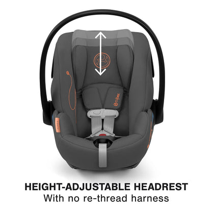 Cybex Cloud G Basic Comfort Extend Reclining Infant Car Seat with Anti-Rebound Bar - Lava Grey - 522001395