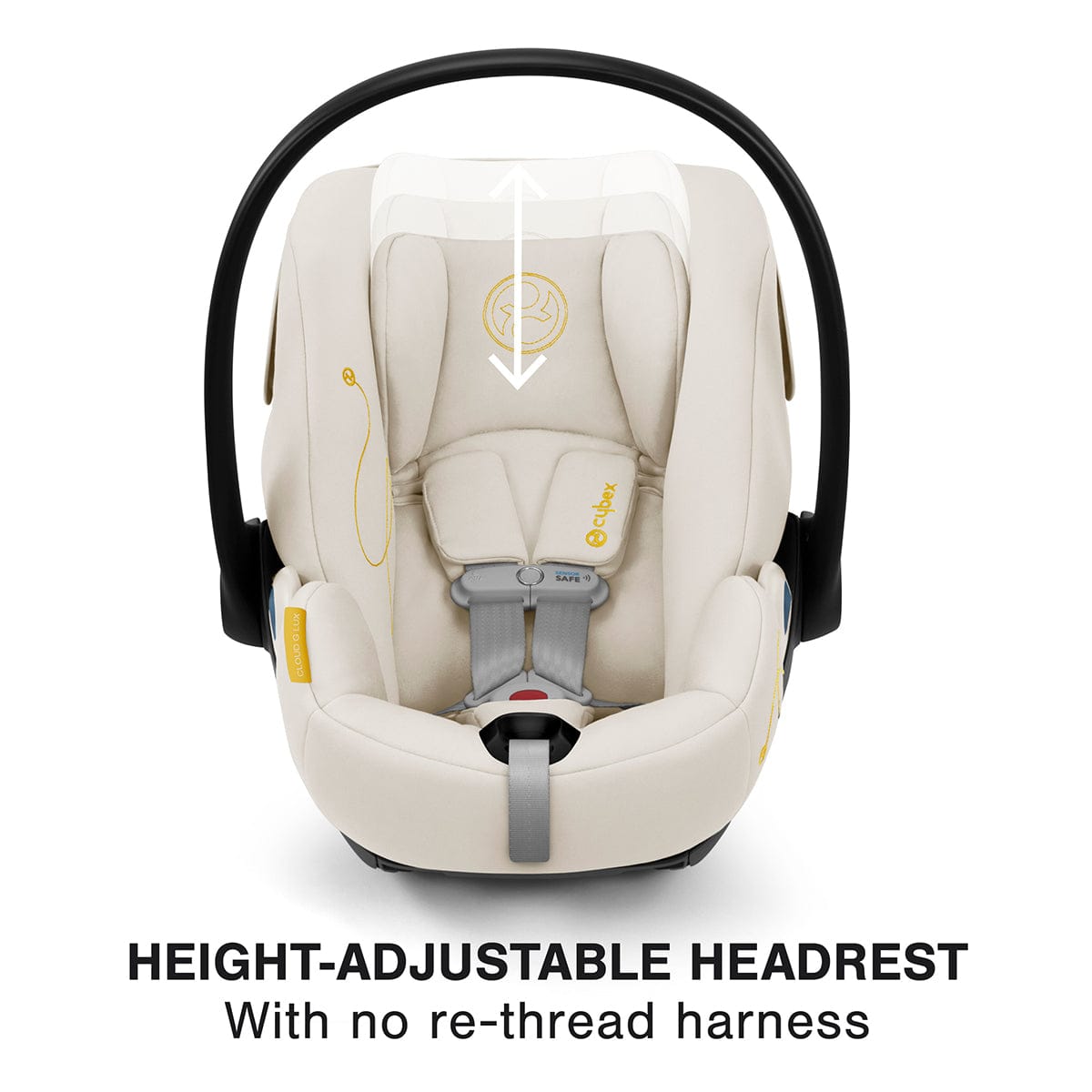 Cybex Cloud G Lux SensorSafe Comfort Extend Reclining Infant Car Seat - Seashell Beige - 522001407
