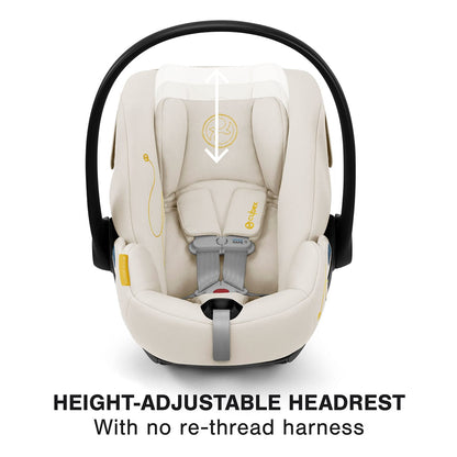 Cybex Cloud G Lux SensorSafe Comfort Extend Reclining Infant Car Seat - Seashell Beige - 522001407
