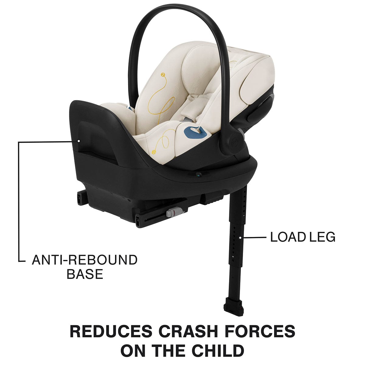 Cybex Cloud G Lux SensorSafe Comfort Extend Reclining Infant Car Seat - Seashell Beige - 522001407