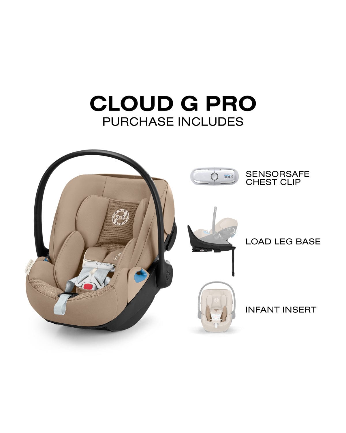 Cloud G Pro Comfort Extend Infant Car Seat by Cybex Almond Beige