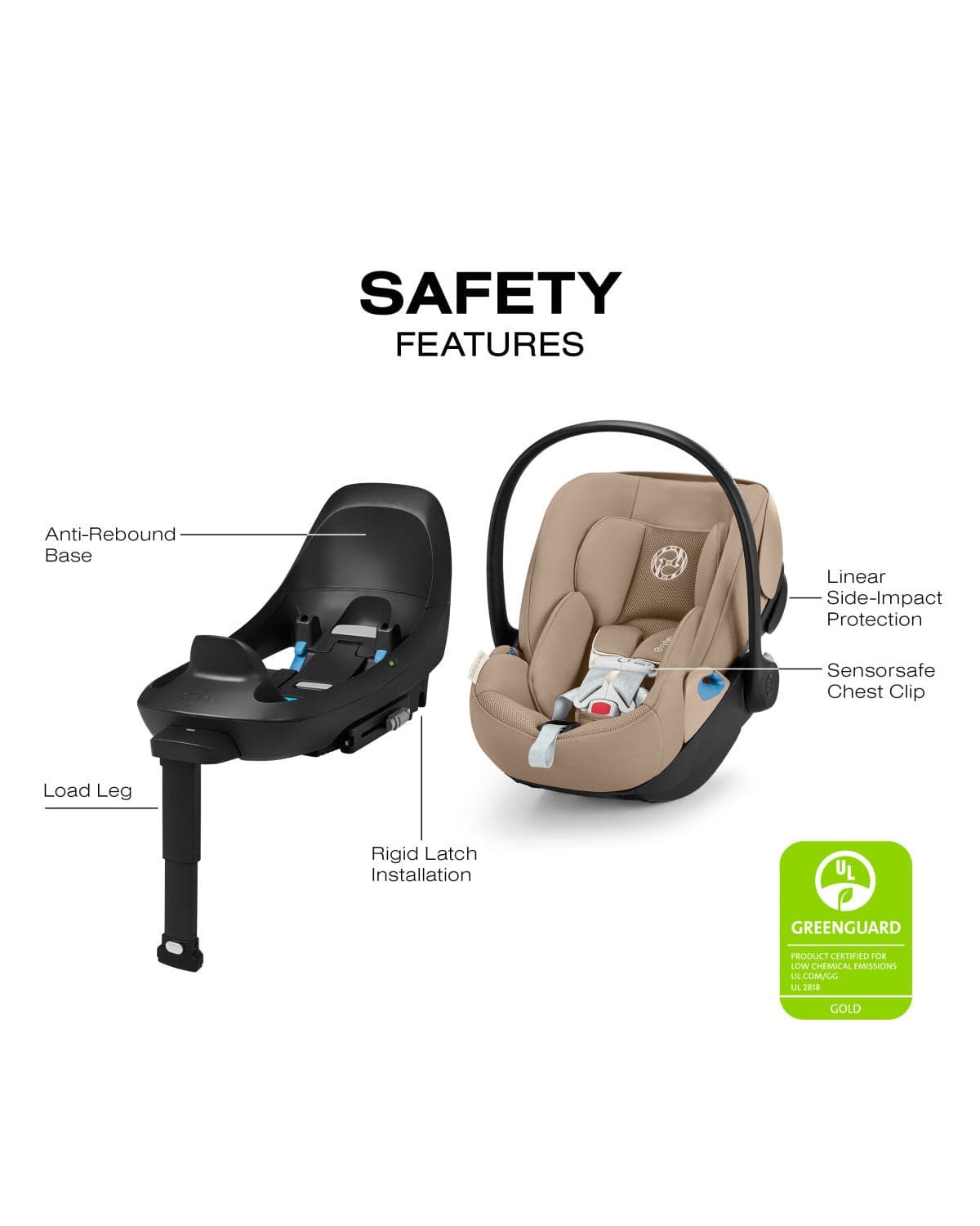 Cloud G Pro Comfort Extend Infant Car Seat by Cybex Almond Beige